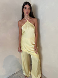 Satin Lace Halter Jumpsuit