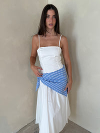 White Maxi Scarf Tie Dress
