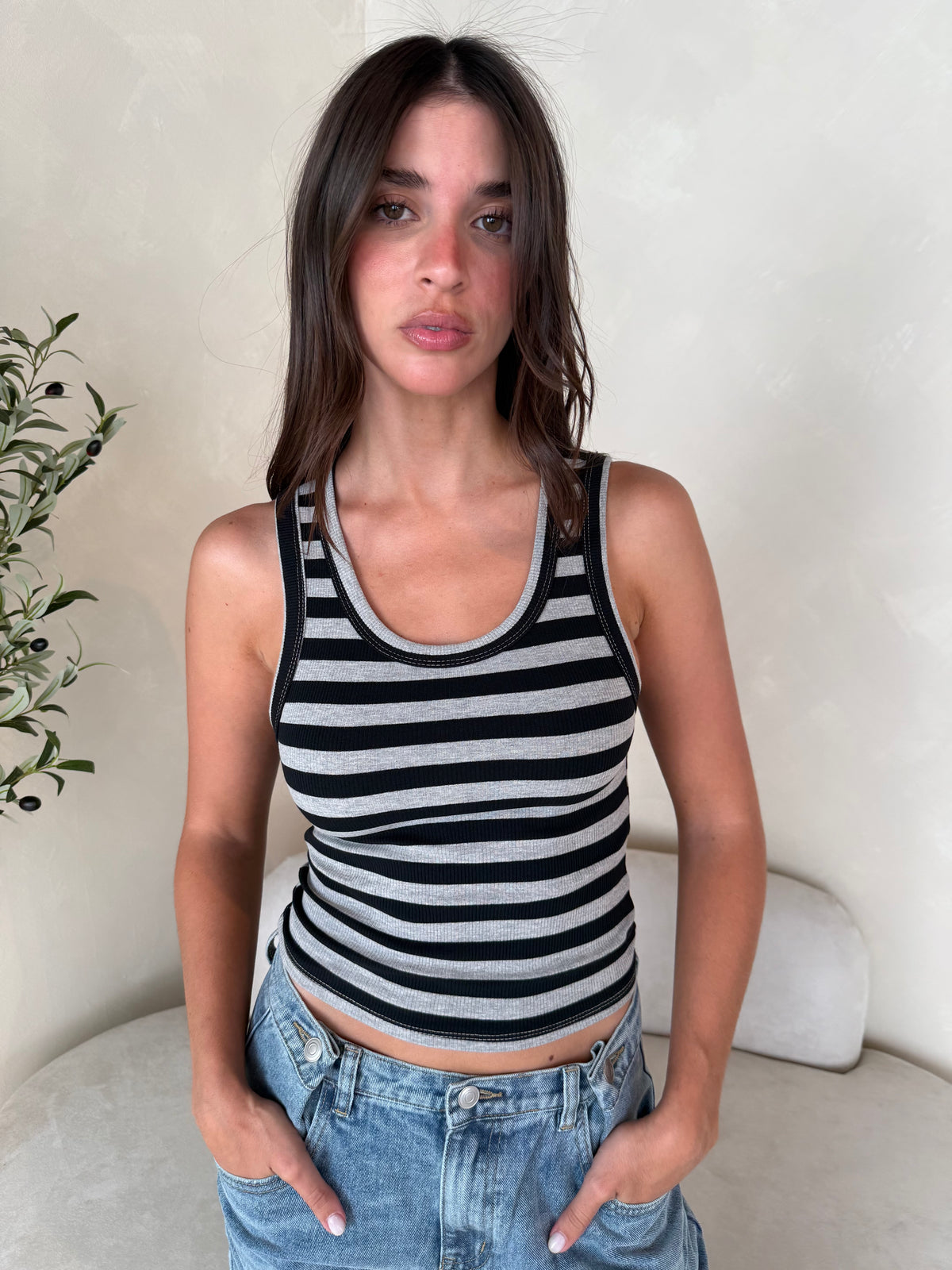 Stripe Ribbed Tank