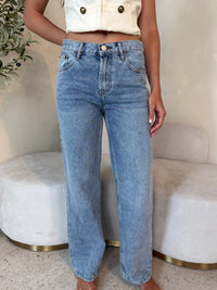 Denim Light Wash Straight Pants