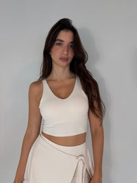 Cream Top & Wrap Tie Skort