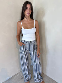 Striped Denim Pants