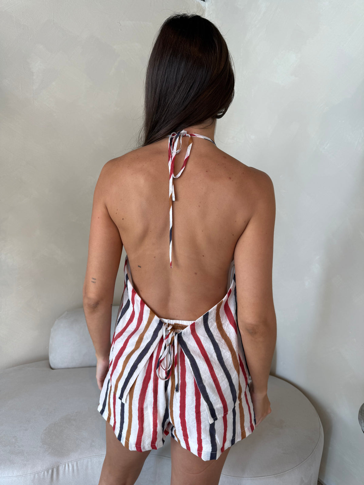 Stripe Tie Tank & Short Set