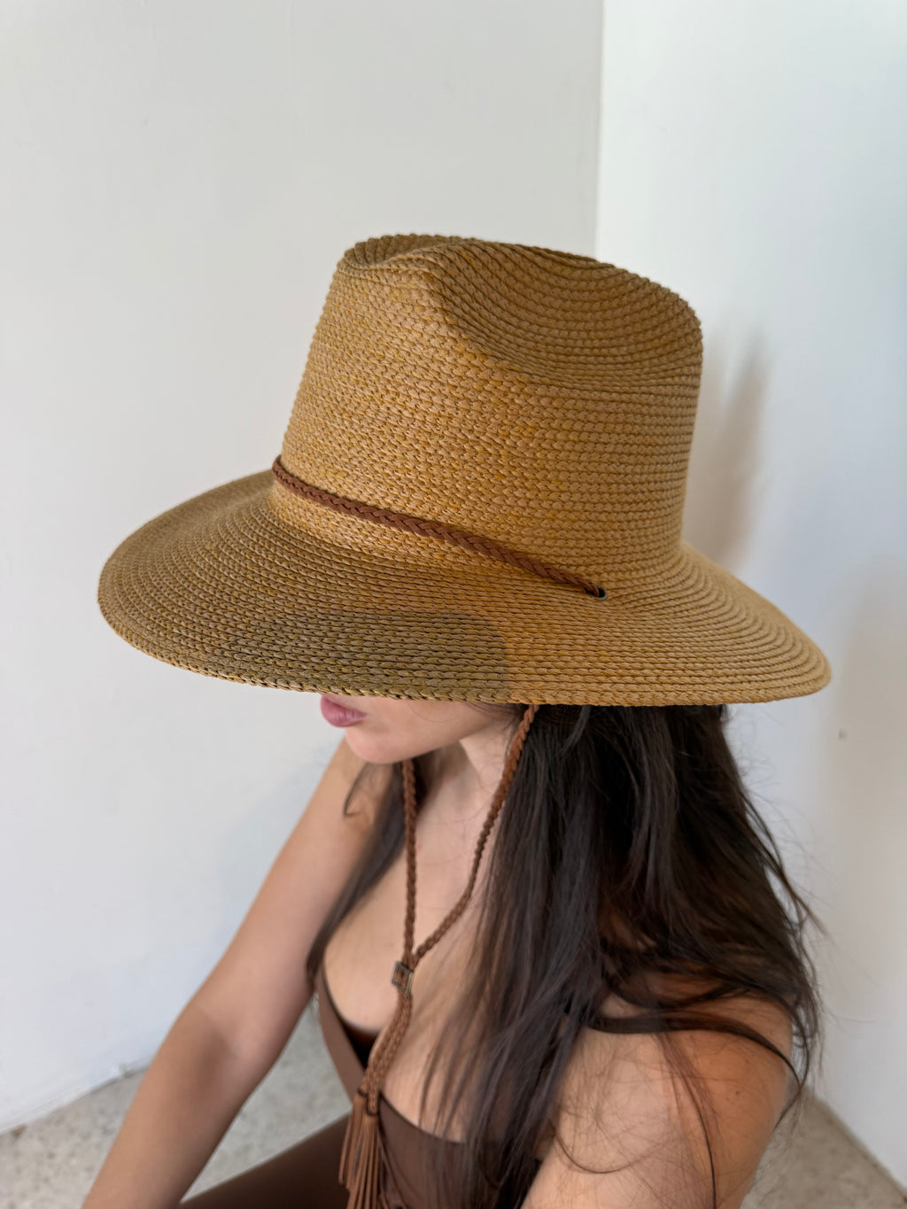 Braided Tassel Cord Straw Hat