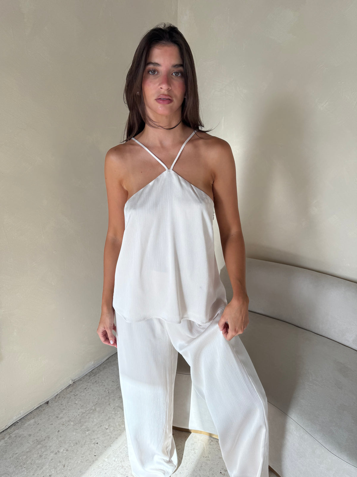 Cream Satin Set
