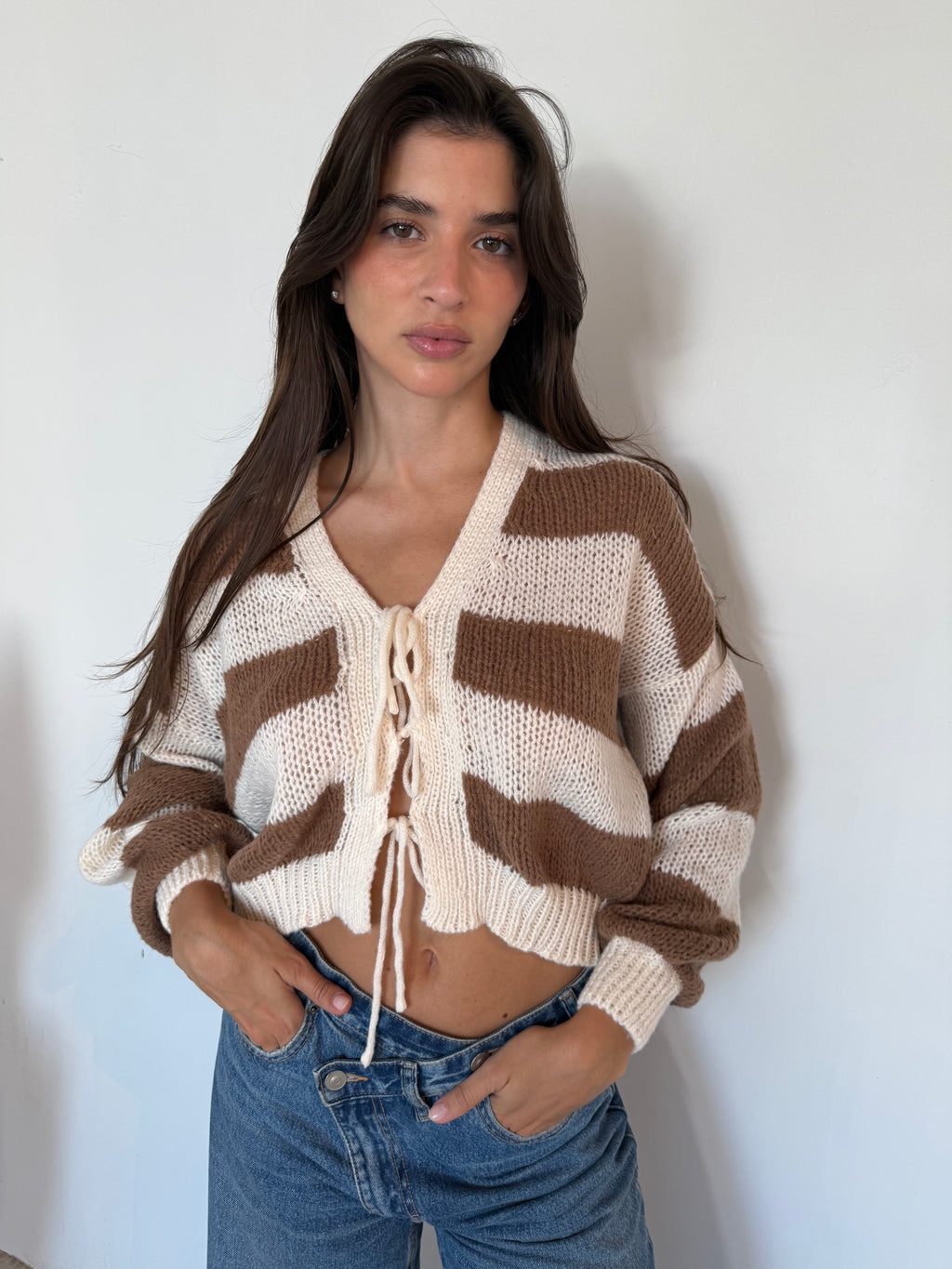 Striped Tie Cardigan