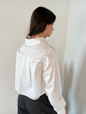 White LS Buttondown Top