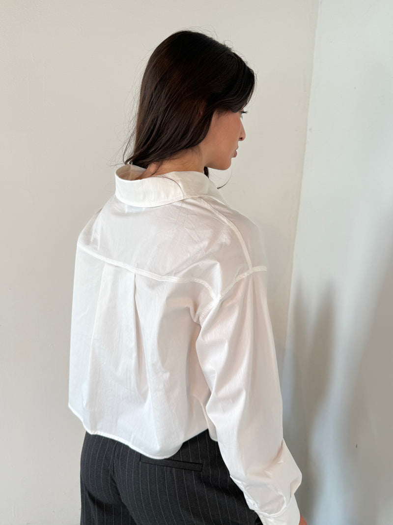 White LS Buttondown Top