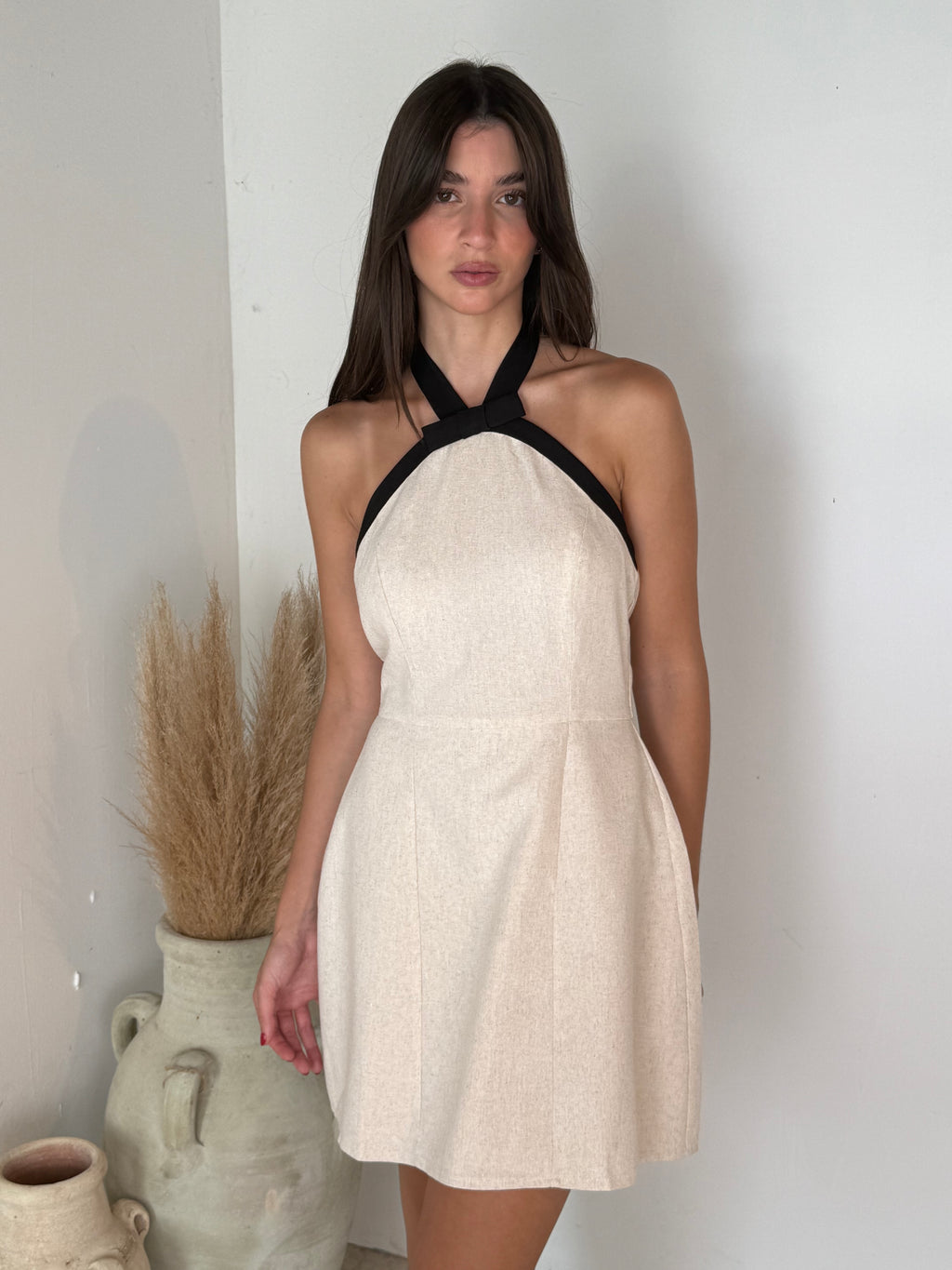 Oat Halter Mini Dress