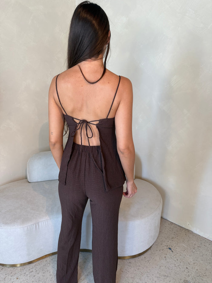 Choco Crinkle Jumpsuit