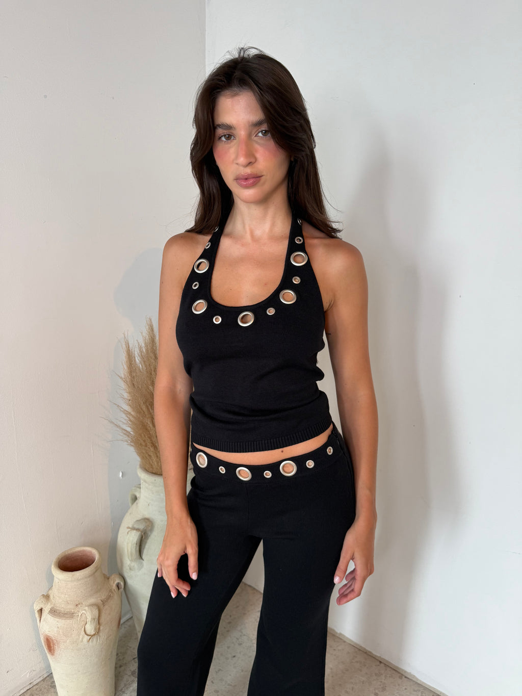 Grommet Halter Top & Pant Set