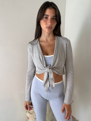 Cropped Tie Front Cardigan