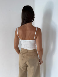 White Tie Front Cami Top