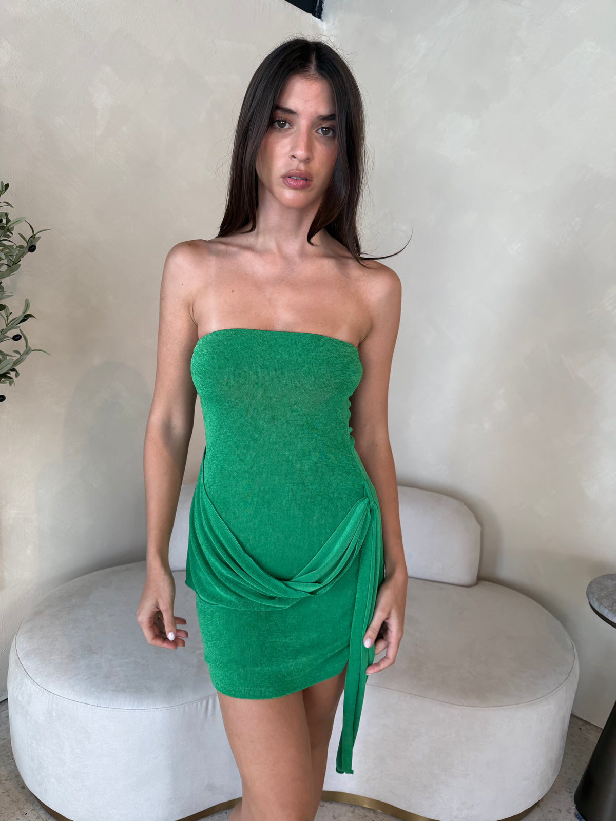 Green Knot Tube Dress