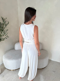 Ivory Crop Top & Pant Set