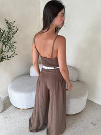 Lace Tie Wide Leg Jumsuit