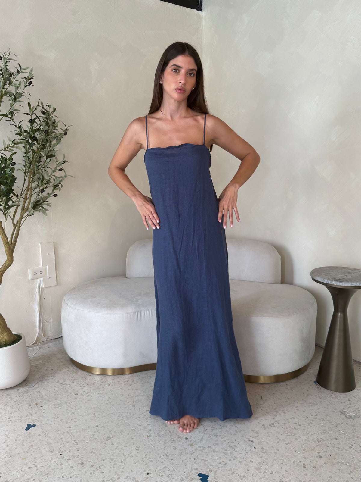 Linen Strappy Dress