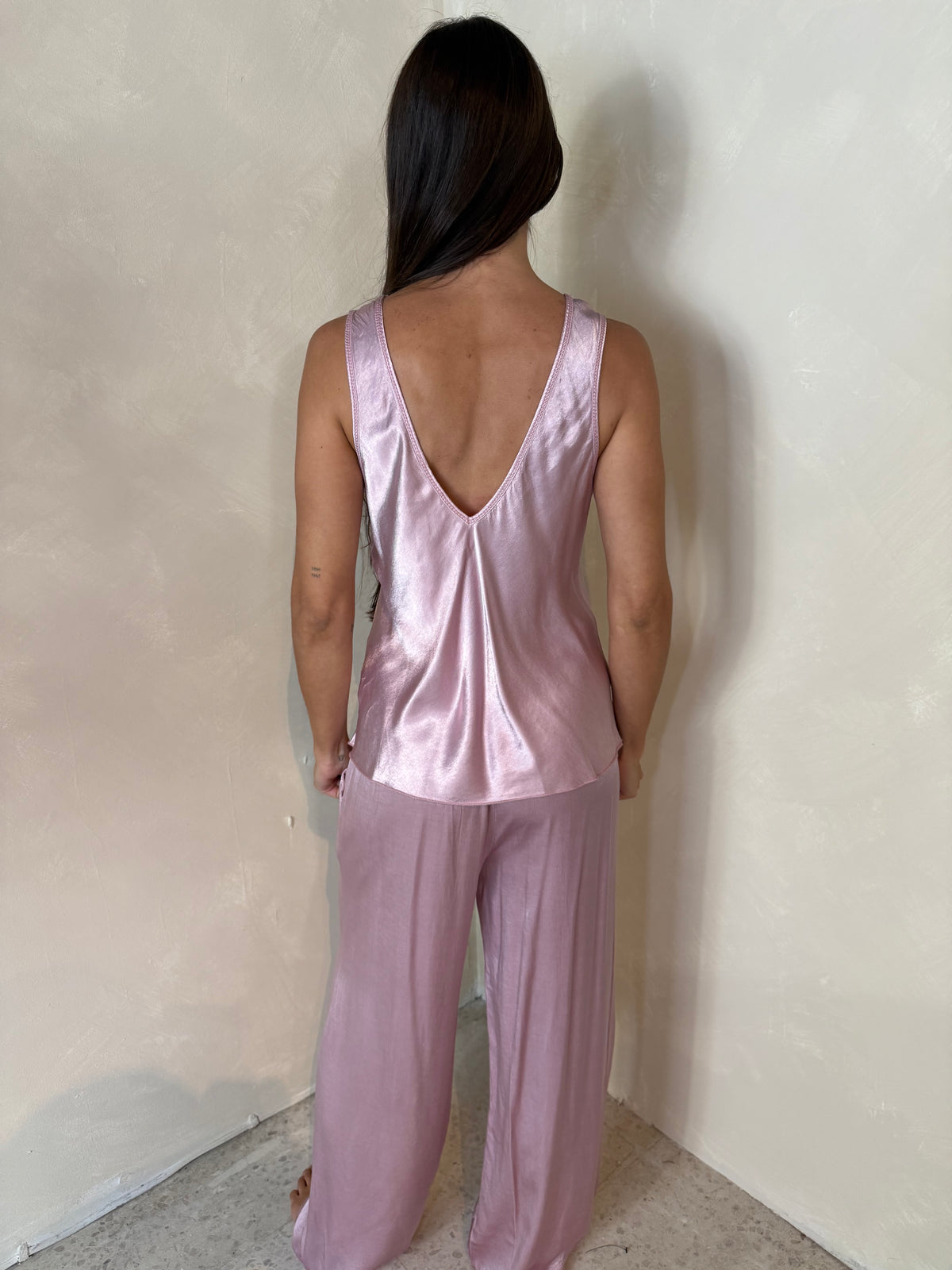 Dusty Rose Satin Set