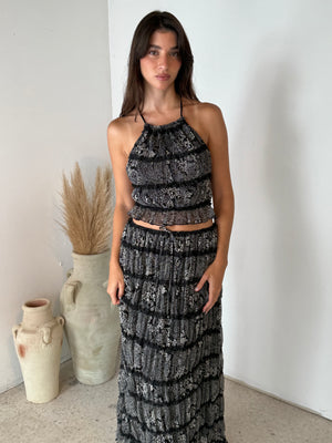 Crinkle Top & Maxi Skirt Set