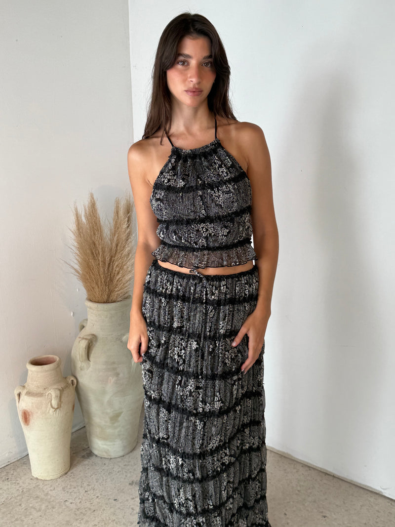 Crinkle Top & Maxi Skirt Set