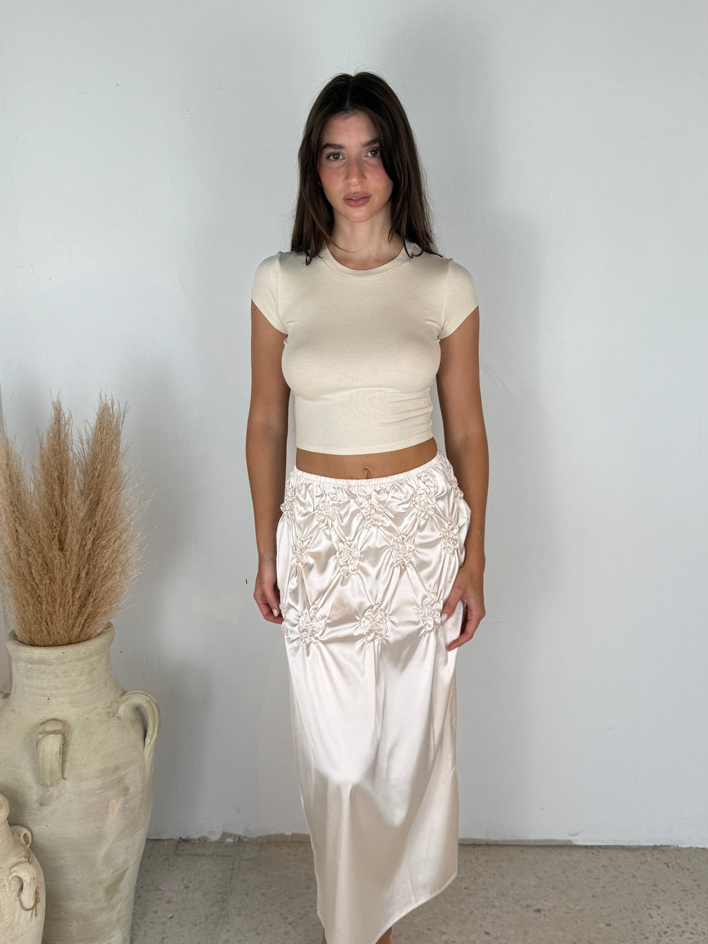 Champagne Smocked Skirt