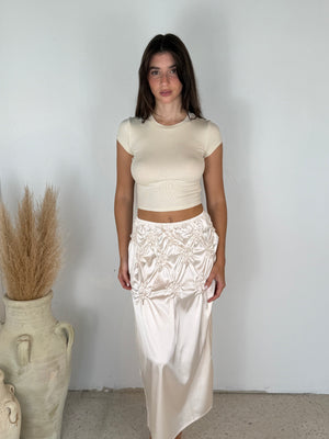 Champagne Smocked Skirt
