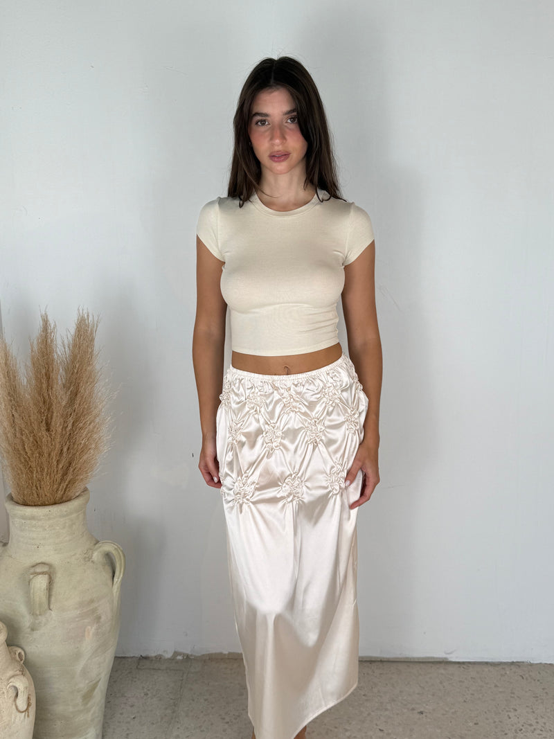 Champagne Smocked Skirt
