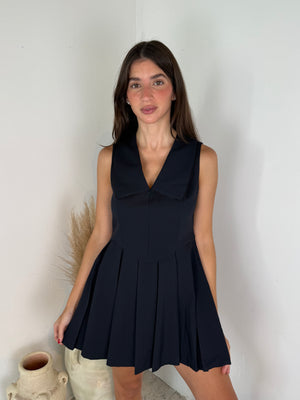 Navy Collar Mini Dress