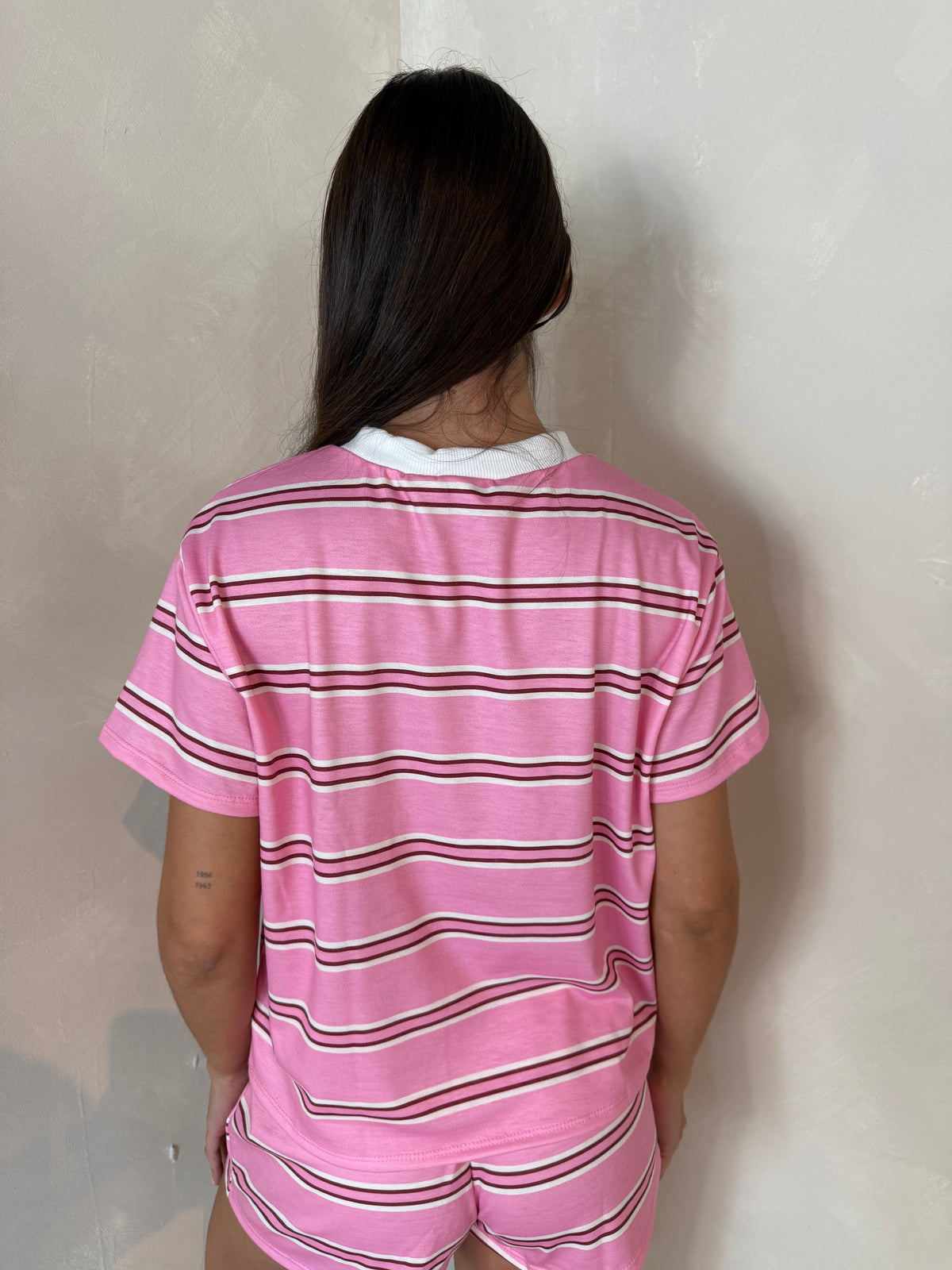 Pink Ivory Stripe Lounge Set