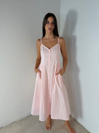 Button Front Cami Midi Dress