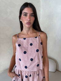 Pink Navy Polka Set