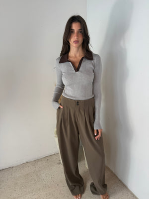 Mocha Pleated Pants