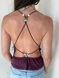 Open Back Beaded Top