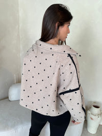 Polka Dot Fleece Zip Jacket