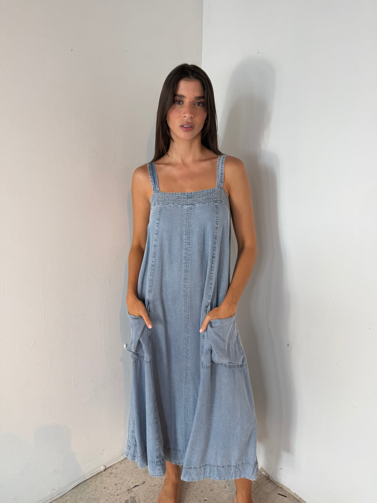 Denim Stitch Detail Dress