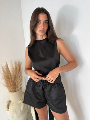 Black Satin Short