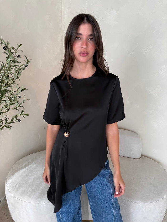 Asymmetric Satin Top