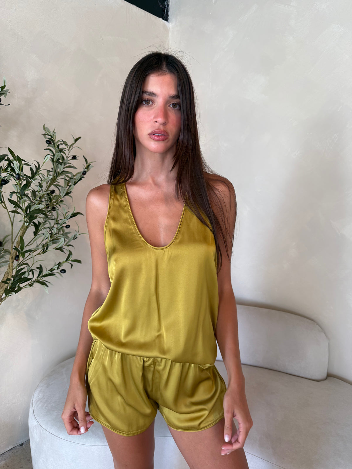 Satin Top & Short Set