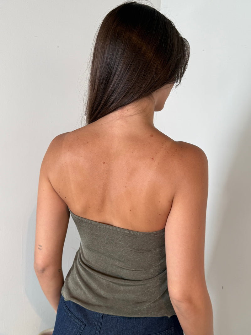 Olive Slinky Tube Top
