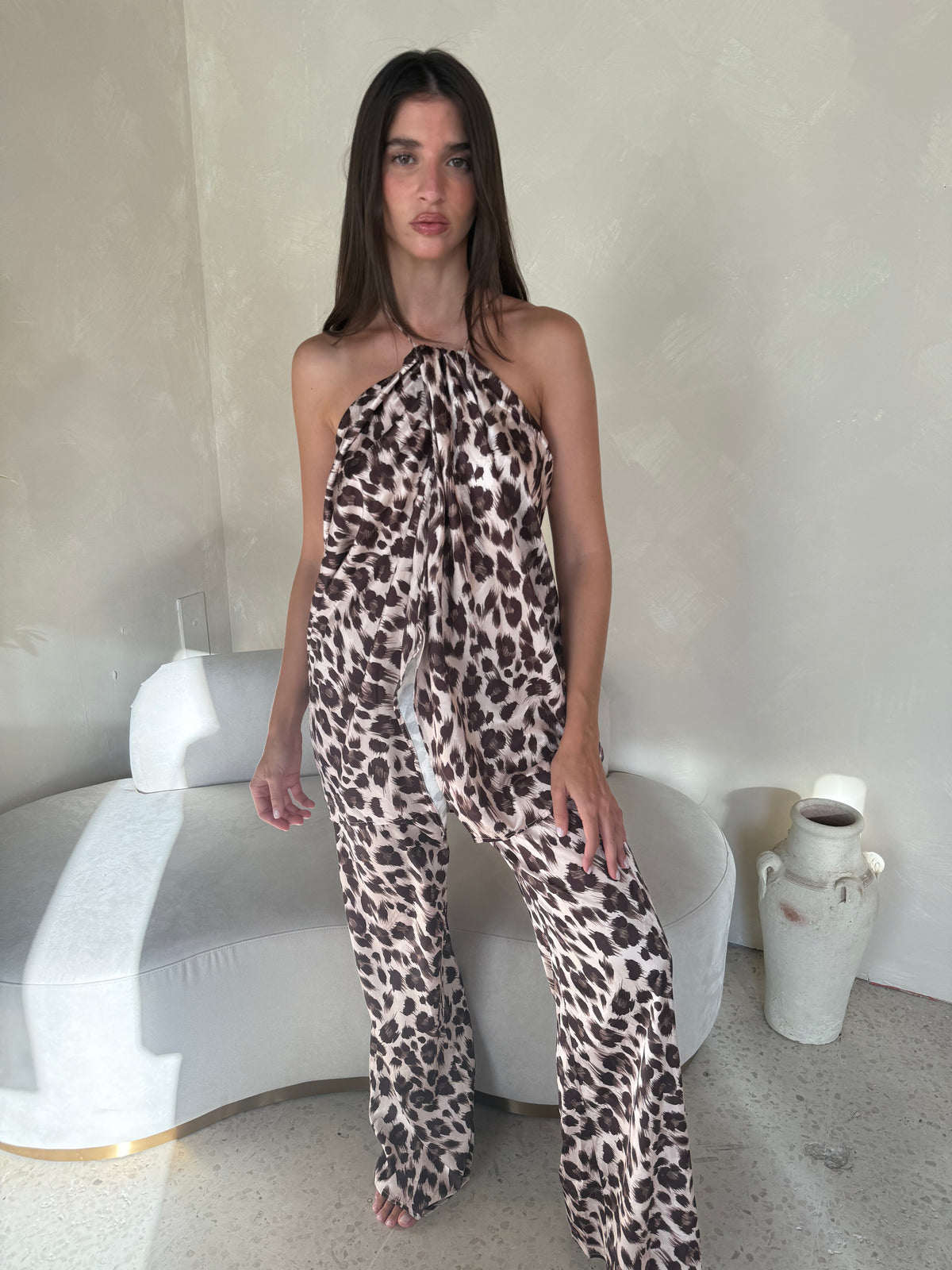 Animal Drape Tunic Top & Pant Set