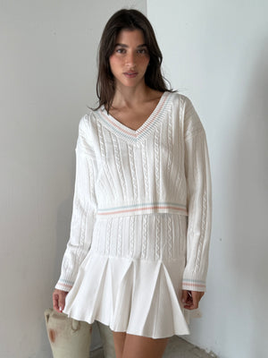 Varsity Crop Sweater & Skirt Set