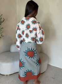 Sun Printed Jacket & Skirt Set