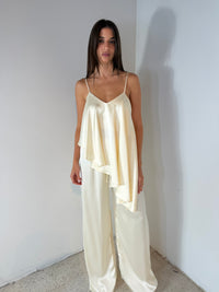 Satin Ruffle Top & Pant Set