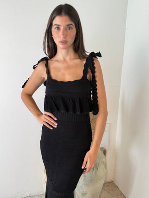Ruffle Knit Maxi Dress