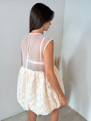 Textured Floral Mini Dress & Bralette Set