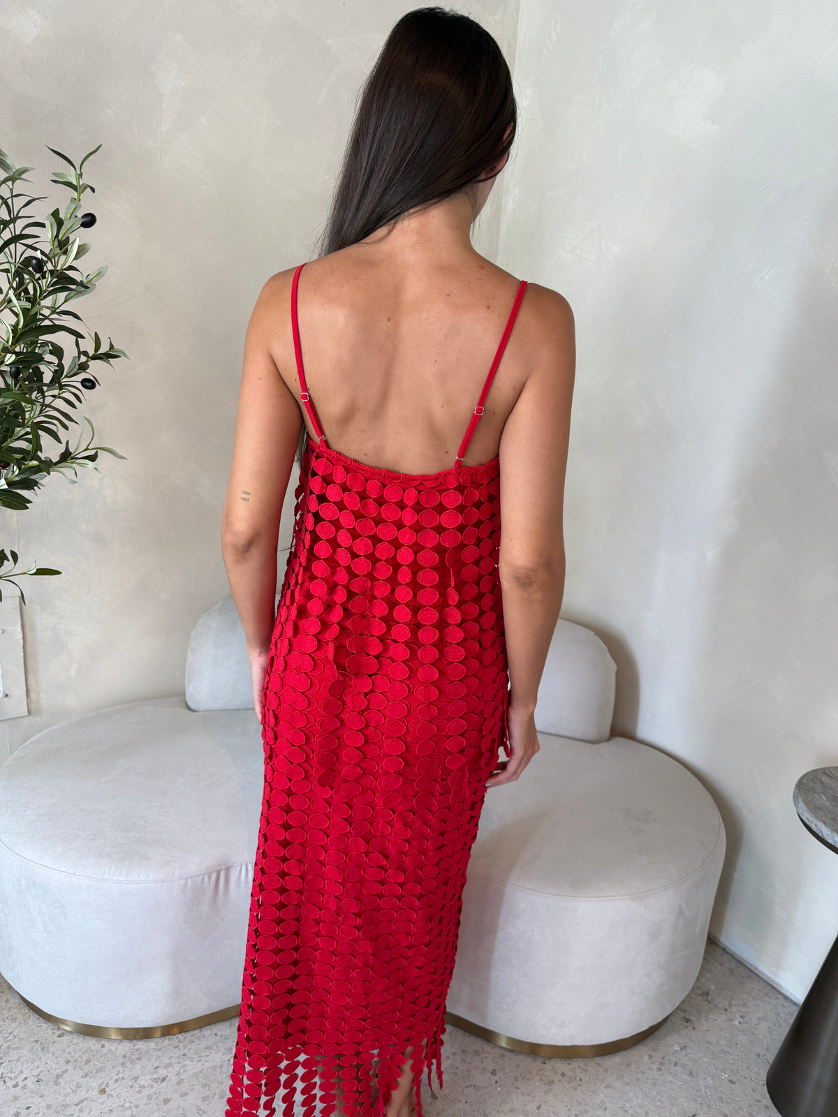 Red Circle Cami Top & Skirt Set