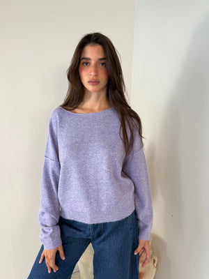 Lavender Off Shoulder Sweater