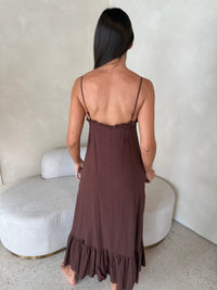 Linen Strappy Maxi Dress