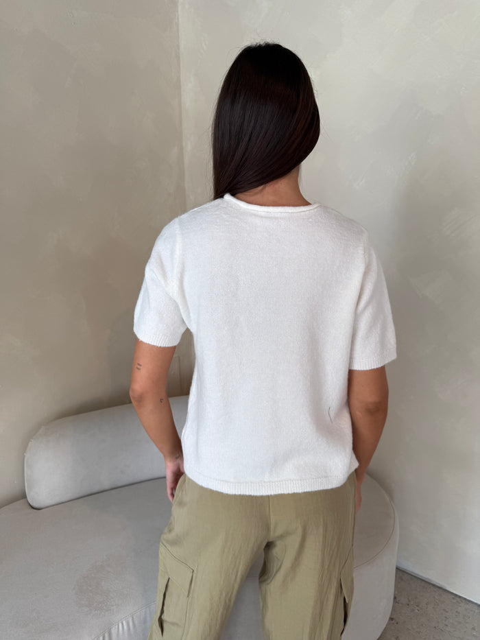 Fuzzy SS Cardigan Top