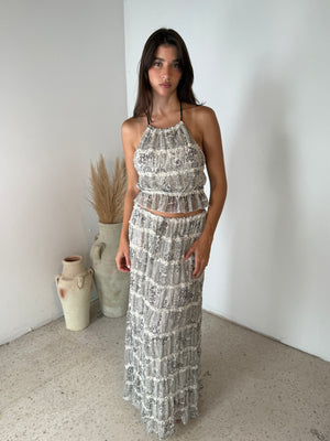 Crinkle Top & Maxi Skirt Set